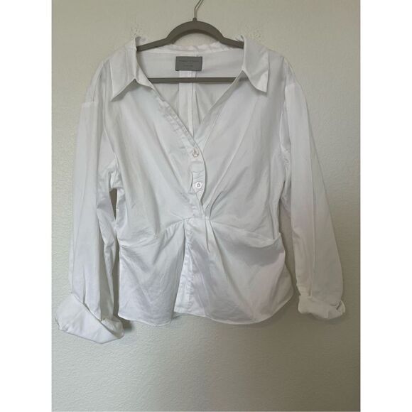 Modern Citizen Long Sleeve Twist Front Blouse in White NEW - Picture 5 of 8